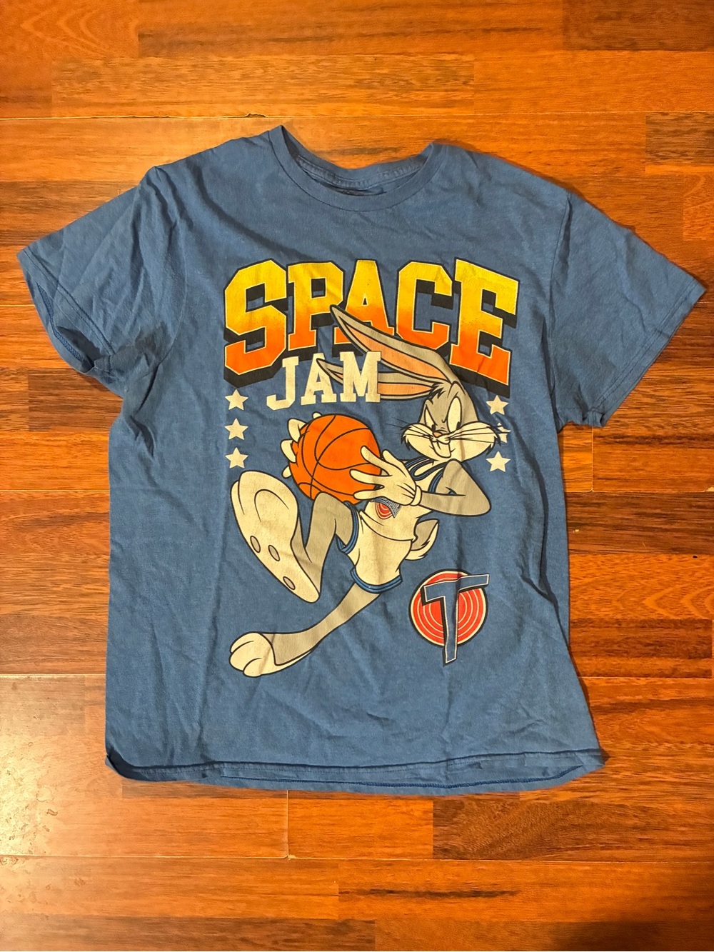 Space Jam Bugs Bunny Graphic Tee - Blue with Orange & White